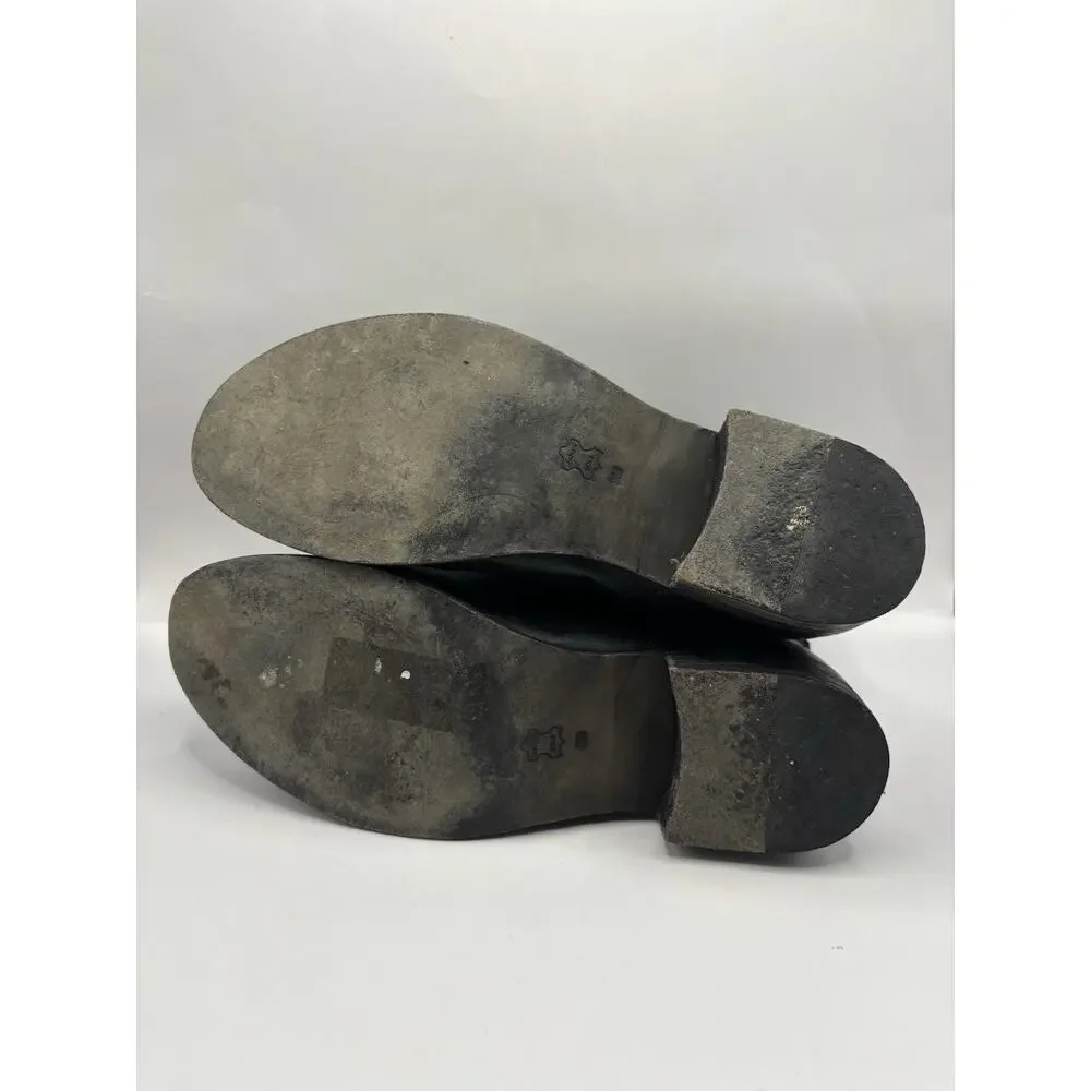 Tory Burch Bennie Moto Black Leather Boots Women Size 9